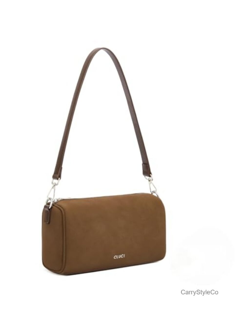 PU Leather Crossbody Bag Barrel Shape Two Way Strap